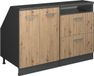 Vicco Rion Kastenset voor schuine wand – 120 cm Set van 2 kastrompen 60 cm diepte Artisanaal eiken