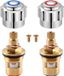 Merkloos Allecto Premium - Faucet Handvat Knop Vervanging Rood en Blauw (2 stuks) - Keramische Klep - Standaard Kraan - Keuken Badkamer Tuin