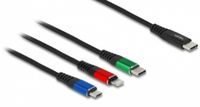 Delock 87881 USB-kabel USB 2.0 0,3 m USB A USB C/Lightning Zwart, Groen, Rood