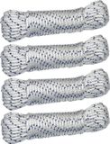 AMIG Paracord touw - 4x - 10 meter - D4mm - 400kg - Nylon/Polyester - Wit/Blauw