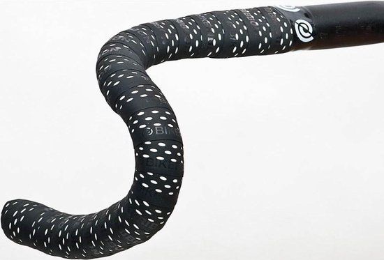Bike Ribbon Stuurlint PU Color Perforated Zwart - Wit