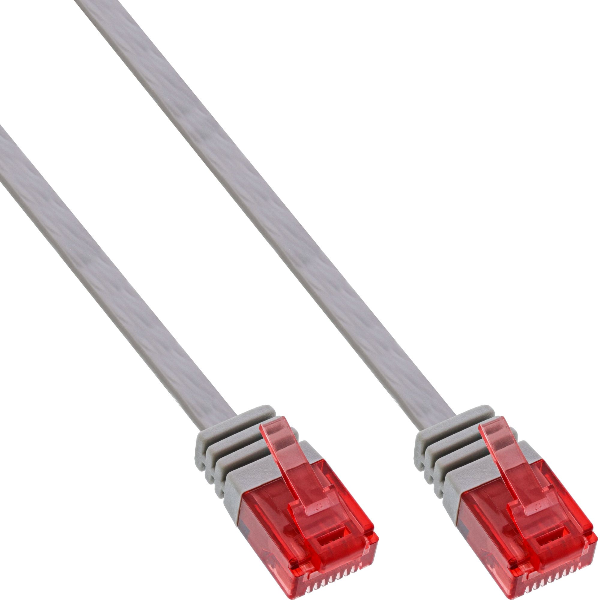 Inline Flat patch cord UTP Cat.6 2m Grey