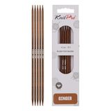 KnitPro Gember breinaalden met dubbele punt – 12,5 cm x 4 mm, verpakking van 5