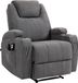 CLP Hepler Fauteuil - Met massagefunctie - Verstelbare rugleuning met voetensteun - TV-fauteuil met warmtefunctie - grijs Stof