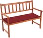vidaXL Tuinbank met kussen 120 cm massief acaciahout