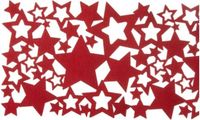 Merkloos Tafelloper rood met sterren 24 x 140 cm