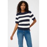 Kaffe gestreepte top donkerblauw/wit