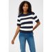 Kaffe gestreepte top donkerblauw/wit