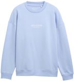 Tom Tailor Denim - Relaxed sweatshirt met logo-print - Maat XXL - Brunnera Blue