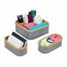 Relaxdays Panier de rangement pour toutes les pièces, empilable, en bambou, polyester, gris/crème, 3 pièces