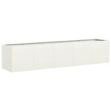 VidaXL Jardinière Acier Blanc 200x40x40 cm