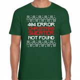 Bellatio Decorations Foute Kerst t-shirt voor heren - 404 error - groen - Christmas sweater NOT found XL
