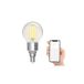 Levitantes Smart wifi-gloeilamp, G45 E14-lamp, compatibel met Alexa en Google Home, 4,5 W, 470 lm, slimme wifi-lamp, transparant (bolvormig)