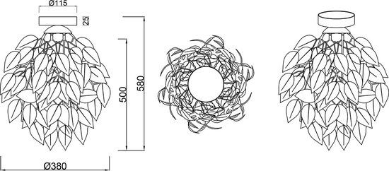BES LED Trion Lovy LED Plafondlamp - Rond - Ø38cm - E27 - Zwart/Goud