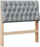 vidaXL Gestoffeerd hoofdbord lichtgrijs 90 cm massief grenenhout