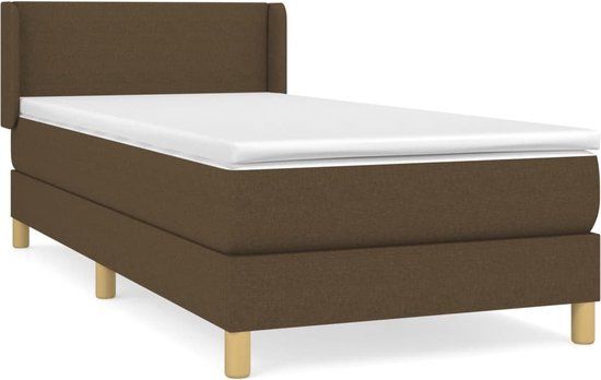 vidaXL Boxspring met matras stof donkerbruin 90x190 cm