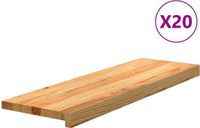 vidaXL Traptreden 20 stuks lichtbruin 80x30x2 cm massief eikenhout