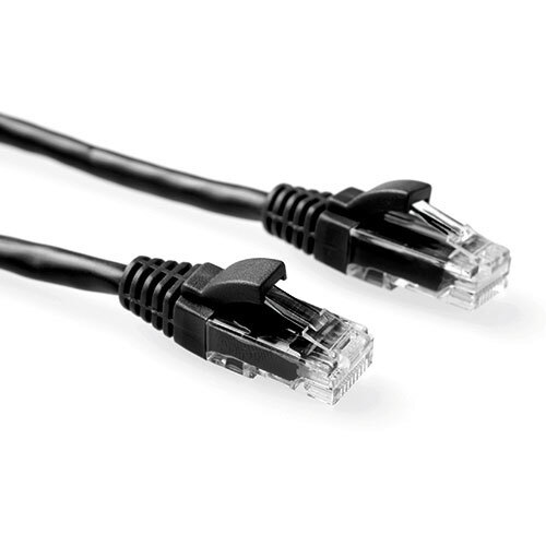 ACT Zwarte 0,25 meter UTP CAT6 patchkabel snagless met RJ45 connectoren