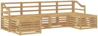 vidaXL - Bank loungeset - 6 zitplekken - Wit - Massief Acacia Hout