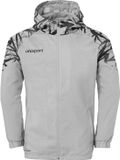 Uhlsport Goal 25 Sweater Met Kap Kinderen - Donkergrijs Gemeleerd / Zwart | Maat: 164