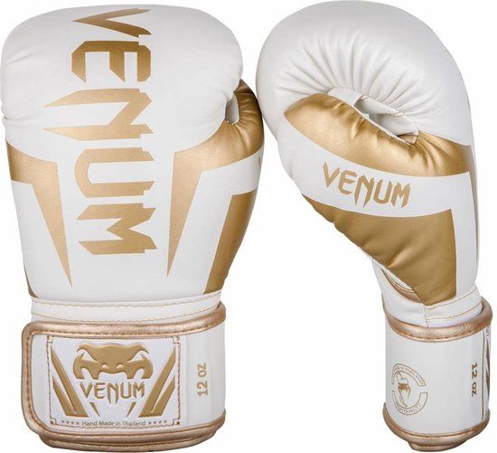 Venum Elite Kickbokshandschoenen - Wit/Goud - 10 oz