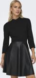 ONLY - ONLMADDIE FAUX LEATHER MIX DRESS OTW - Meisjes - Mini jurken - L - Zwart