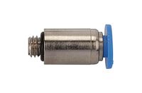 Rechte RIEGLER Rechte steekschroefverbinding »blauwe serie« mini, rond, M6, voor buitenslang Ø 3 mm, werkdruk max. 10 bar, kunststof/MS vern.