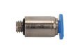 Rechte RIEGLER Rechte steekschroefverbinding »blauwe serie« mini, rond, M6, voor buitenslang Ø 3 mm, werkdruk max. 10 bar, kunststof/MS vern.