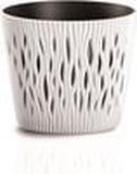 Prosperplast Sandy Round Plantenpot van kunststof, rond, wit, 22,5 x 22,5 x 19,2 cm (L x B x H)