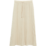 s.Oliver Beige A-lijnrok met trekkoord en glanzende look