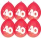 Haza Jubileum/leeftijd ballonnen 40 jaar - 90x stuks - Rood