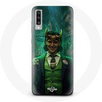 Maniacase Hoesje voor Samsung Galaxy A70 Loki Thor Ragnarok met Helm Poster Karakter Serie Seizoen 1