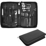 Famanu – Set de manucure/pédicure 30 pièces en acier inoxydable, set professionnel de soins des ongles avec étui, adapté pour les soins des mains, des pieds et du visage