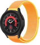 Strap-it Nylon Smartwatch bandje - Lichtgeel - Geschikt voor Samsung Galaxy Watch 5 Pro