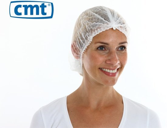 CMT Baret PP non woven - 53 cm - 100 stuks - Wit