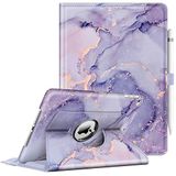 Fintie Hoes voor 9.7 inch iPad 2018 (6e generatie), iPad 2017 (5e generatie), iPad Air 2, iPad Air - 360 graden verstelbare beschermhoes met standaardfunctie, Auto Sleep/Wake, lila marmer
