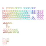 GLORIOUS Aura V2 Keycaps UK Lay-out Wit Toetsen Formaat | 145 Stuks Pudding Profiel, Doubleshot PBT Kunststof, Transparante Legenda, Diepe Akoestiek, Compatibel Met MX Sockets, RGB