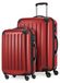 HAUPTSTADTKOFFER Alex - 2-delige kofferset harde schaal glanzend, middelgrote koffer 65 cm + handbagage 55 cm, 74 + 42 liter, TSA, rood