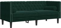 vidaXL Tweezitsbank Chesterfield-stijl fluweel donkergroen