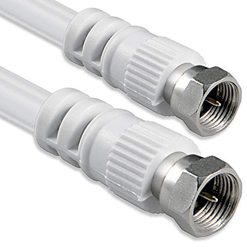 1aTTack.de SAT antennekabel, 10 meter, 2 X afgeschermd, F-stekker > F-connector, SAT wit F-F 75 db