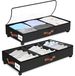 Omgoods - Boîte de rangement de 38 litres - Boîte de rangement à placer sous le lit, équipée de roulettes - Boîte de rangement pour vêtements/chaussures - Literie/couvertures - Noire - Gain de place - Rangement sous lit