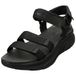 Skechers 119828 Going Out Vibes Black Damessandalen van zwarte stof met klittenbandsluiting