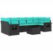 vidaXL Ensemble de banc de jardin 8 pièces avec coussins, polyrotin noir