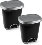 Plasticforte Pédale - 2x - Noir/Argent - 27 litres