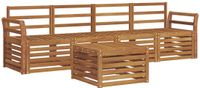 vidaXL - Bank loungeset - 4 zitplekken - Naturel - Massief Acacia Hout