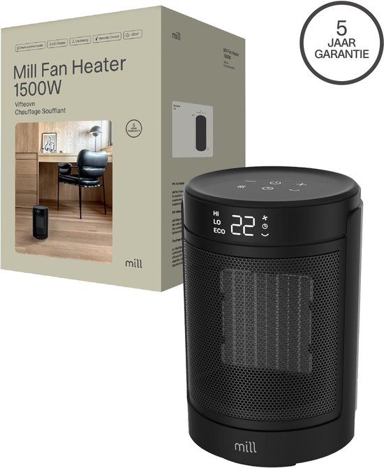 Mill FH1500Black - ventilatorkachel - 1500 Watt - zwart
