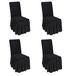 VEVOR Stretch Spandex klapstoelhoezen, universele stoelhoes met rok, afneembare wasbare beschermende slipcovers voor bruiloft, vakantie, banket, feest, feest, dineren (4 stuks, zwart)