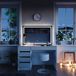 Vicco Kaptafel Sherry, Wit/Goud, 120 cm met LED-spiegel en kruk