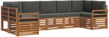 vidaXL - Hoek loungeset - 7-delig - Natuurlijk en Antraciet - Acacia Hout