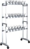 vidaXL Schoenenrek met wieltjes 66x27x100 cm zilverkleurig